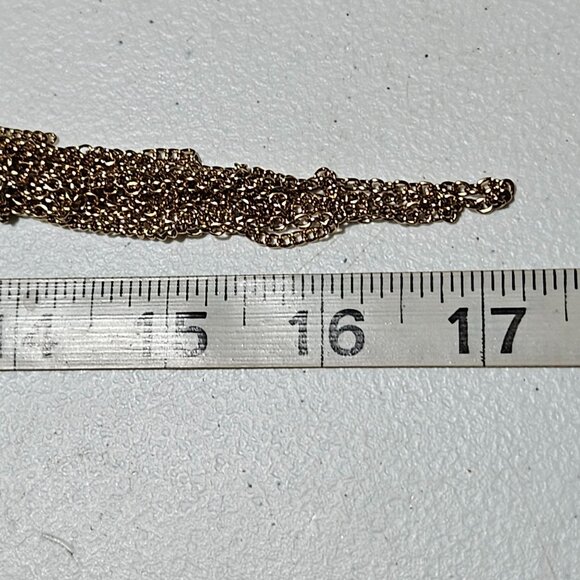 Vintage Gold Tone Chain Necklace Chunky Layered Multi Strand Fashion Jewelry - Picture 5 of 5